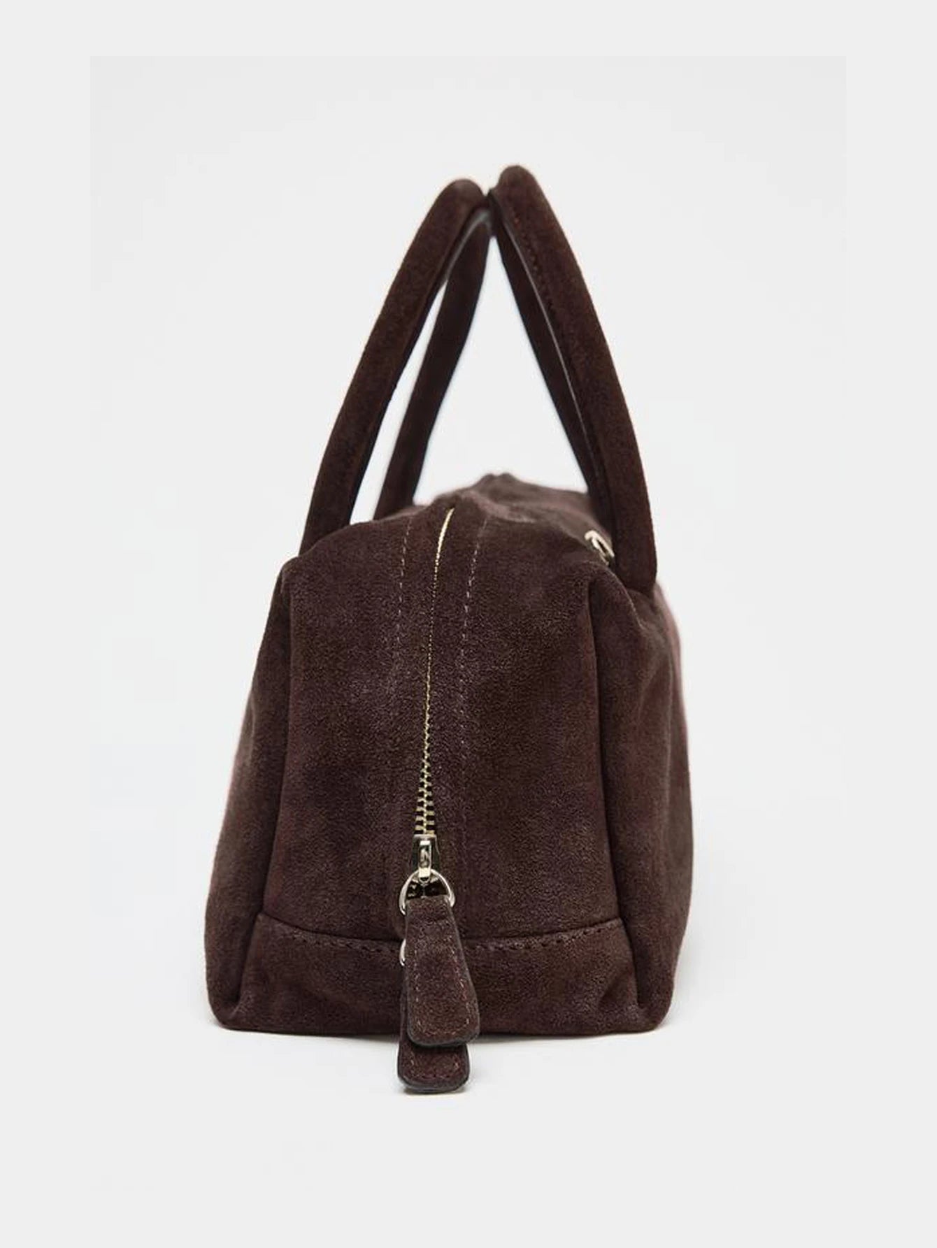 Ladies' Single-Shoulder Bag, Suede Hand-Held Crossbody Zipper Bowling Bag, Boston Korean Wave Women'S Bag